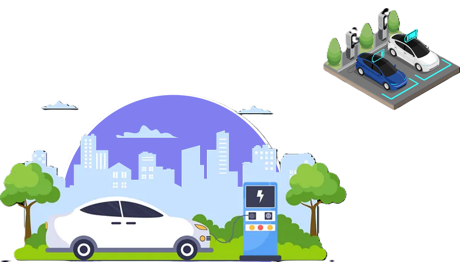 Team with Electric Car